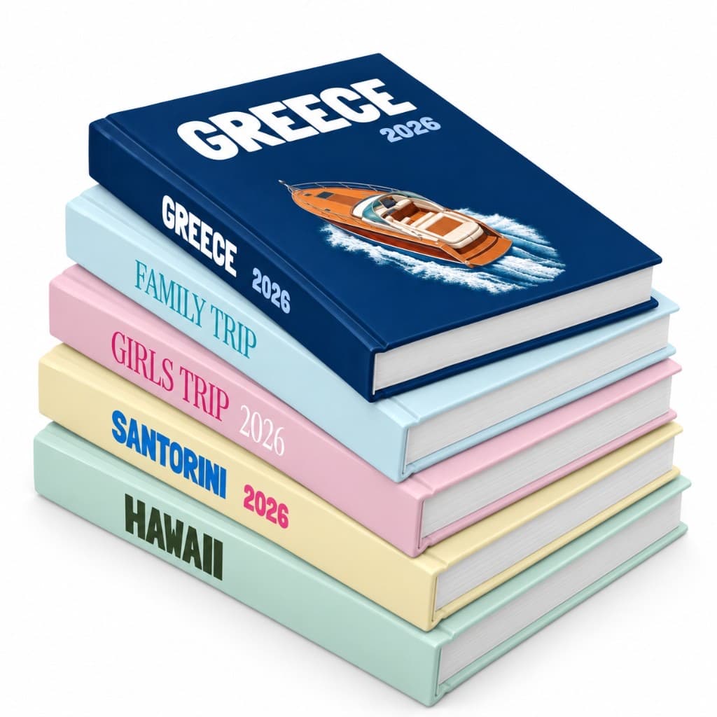 A stack of Glimp hardcover photobooks