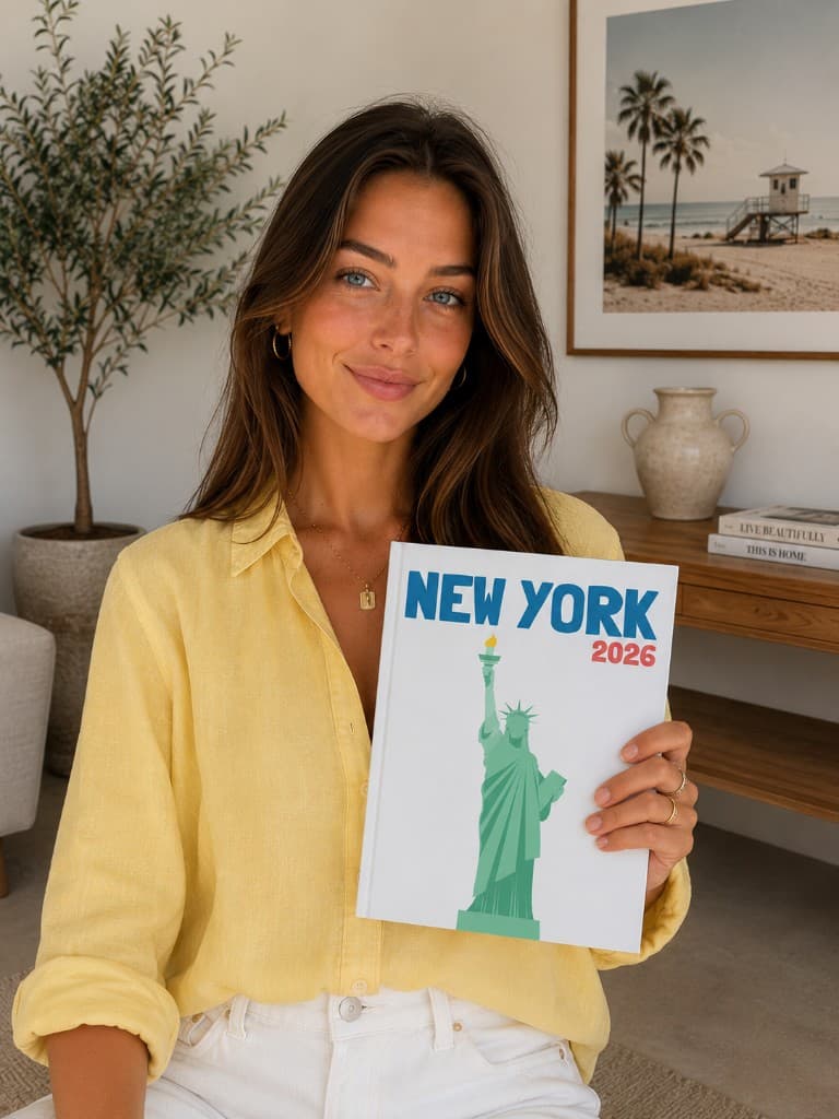 Olivia holding her New York Glimp Photobook